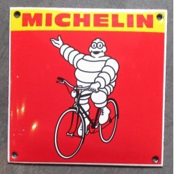 plaque décorative emaillée michelin rouge velo tole email pub loft