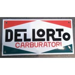 plaque décorative emaillée  carburateur dellorto 20cm deco loft bar
