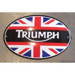 plaque décorative emaillée triumph drapeau anglais tole email deco