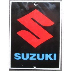 plaque décorative emaillée suzuki  noir moto sportive tole email