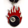 Pendant 8 Ball Flames Man Woman Rock Roll