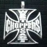pendentif inox west coast choppers croix malte noir