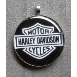 pendentif harley davidson logo rond biker motard chopper