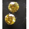 paire boucle d'oreille clou strass jaune 8 mm femme pin up