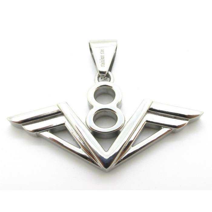pendentif inox logo moteur V8 homme femme rocker