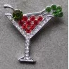broche verre martini cocktail pin up sexy rock roll  strass