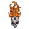 Patch Crane 8 vertical flames Skull badge