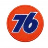 patch 76 oil round orange badge thermo-adhesive petrol oil