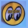 patch moon eyes rond jaune ecusson thermocollant hot rod