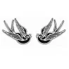 paire de patch hirondelle noir blanche petite ecusson pin