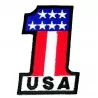 patch N°1 USA badge thermoadhesive biker American flag