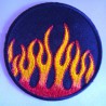 patch rond a flammes ecusson flamming rock roll biker punk