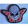 patch crane flames oranges badge thermo-adhesive biker