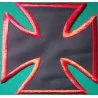 gros patch croix malte noir rouge 18cm ecusson dos veste