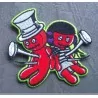 Voodoo doll patch with woodoo rockabilly crest nail