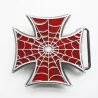 Maltese Cross belt buckle Red spider tole