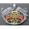 Belt buckle Vince Ray guitar and Skull 13 rock roll
