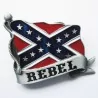 boucle de ceinture drapeau rebel + inscription homme femme