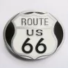 Road 66 belt buckle white and black logo coat of arms USA