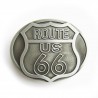 boucle de ceinture route 66 brut logo finition alu road usa
