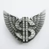 boucle de ceinture dollar ailé + briquet rock roll biker