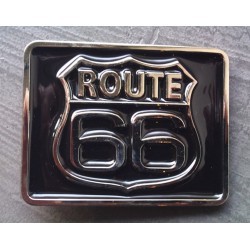 boucle de ceinture route 66 carré noire chrome road usa