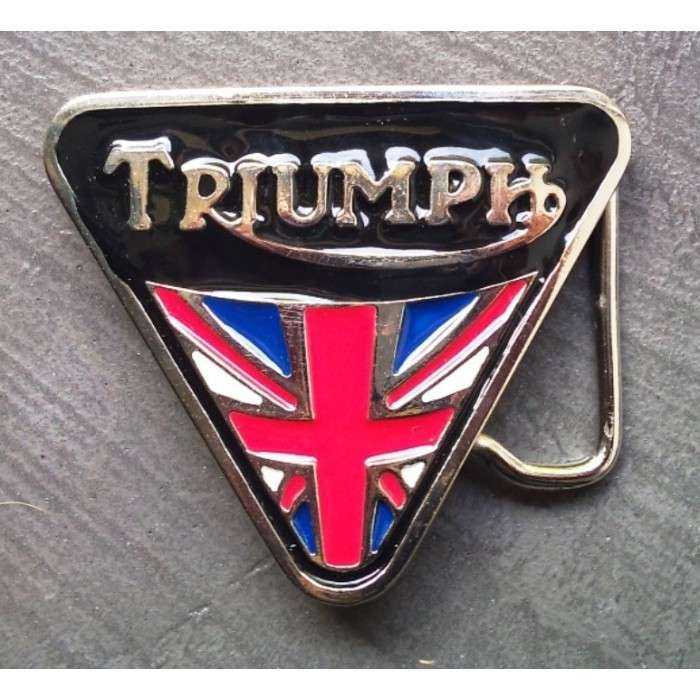 Belt buckle triumph triangular motorcycle biker man