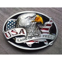 boucle de ceinture aigle drapeau usa land of the free mixte