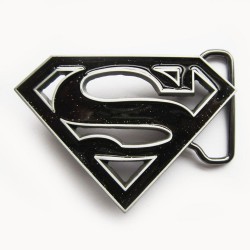 boucle de ceinture superman logo noir super hero