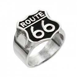 chevaliere route 66 noir 10us bague homme femme biker road