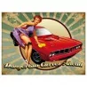 Plate Pin Up Auto Dangerous Curves style year 50 70x50cm Tole Deco US Garage