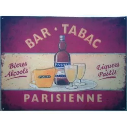plaque bar tabac parisienne  70x50cm tole deco us biere alcool pastis