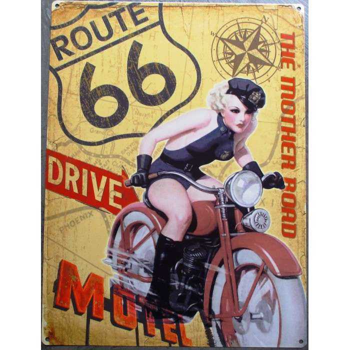 plaque pin up moto route 66 road 70x50cm tole deco us diner loft plaque pin up moto route 66 road 70x50cm tole deco us diner loft