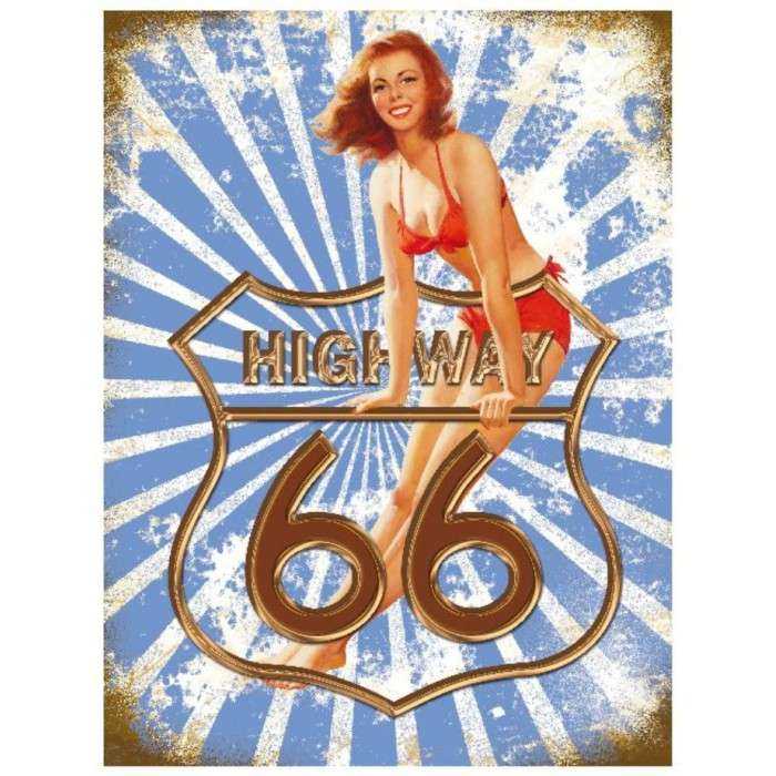 plaque pin up et route 66 70x50cm tole deco garage us diner loft plaque pin up et route 66 70x50cm tole deco garage us diner loft