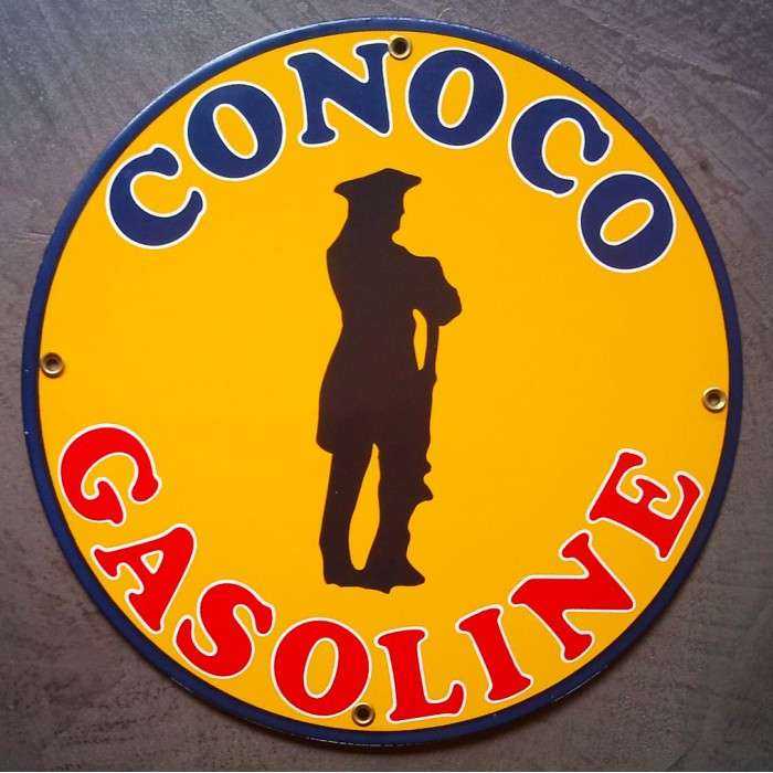 plaque emaillée conoco gasoline deco garage tole email pub metal plaque emaillée conoco gasoline deco garage tole email pub metal