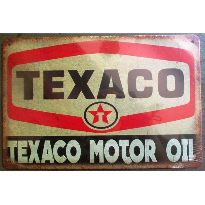 plaque texaco motor oil tole deco garage loft diner bar