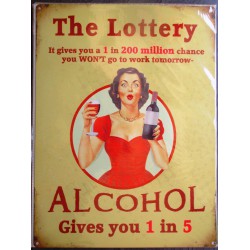 plaque pin up alcool the lottery style affiche retro 50's usa