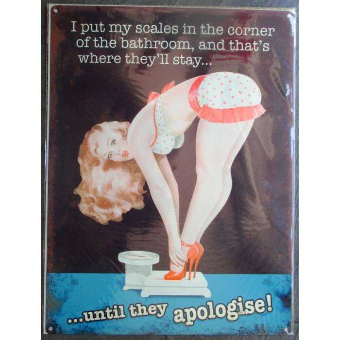 plaque pin up sur sa balance style affiche retro 50's usa plaque pin up sur sa balance style affiche retro 50's usa