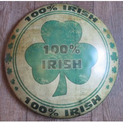 plaque 100% irish pub irelande bombee style enjoliveur tole publicitaire us deco bar