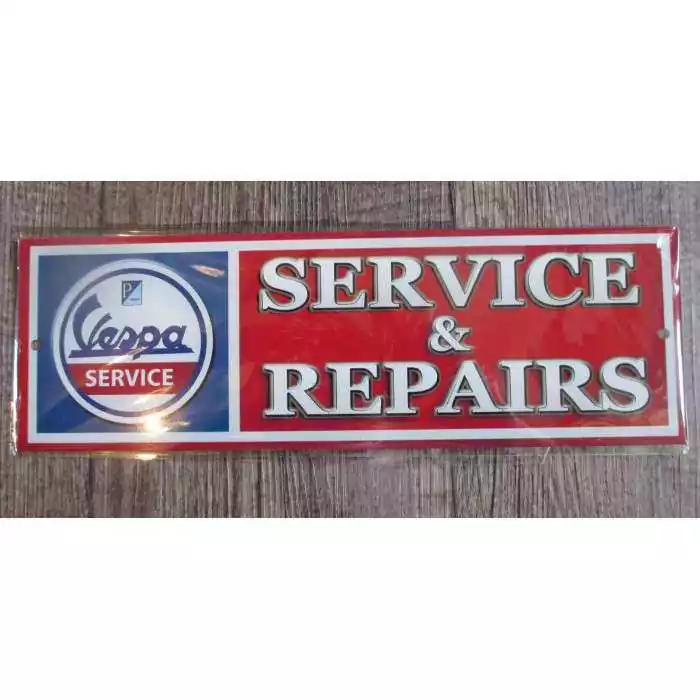 plaque vespa service and repair tole deco scooter garage