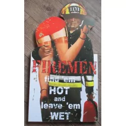 enseigne en bois pompier firemen humour deco caserne bar
