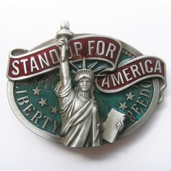 boucle de ceinture statue de la liberté coloré fan america