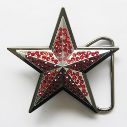 boucle de ceinture étoile strass rouge pin up rockab femme