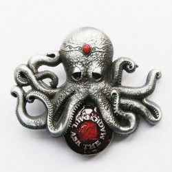 boucle de ceinture pieuvre rouge homme femme kraken mer