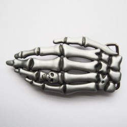 boucle de ceinture main squelette os tete de mort skull pun
