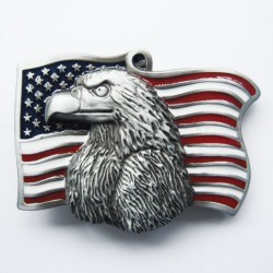 boucle de ceinture aigle devant le drapeau des usa mixte