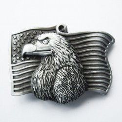 boucle de ceinture aigle devant le drapeau des usa alu mixte