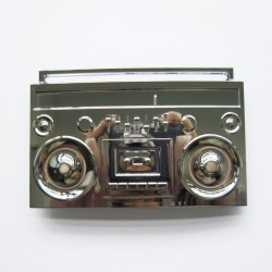 boucle de ceinture radio cassette boom box chromé kult