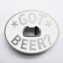 boucle de ceinture ouvre bouteille got beer ovale blanc