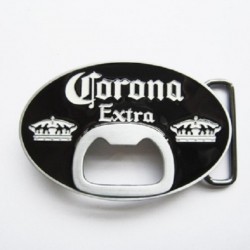 boucle de ceinture ouvre bouteille biere corona ovale noir